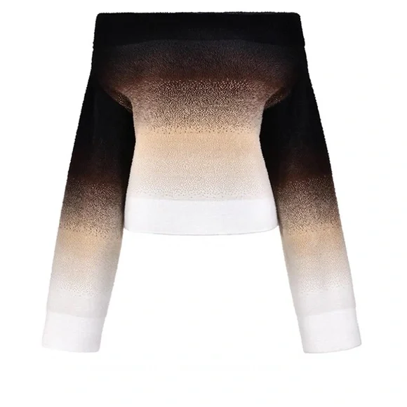 multi-wear gradient one-shoulder sweater